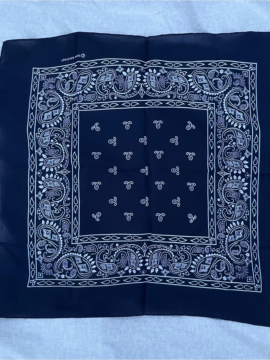 Navy Blue Classic Paisley Bandana Scarf Handkerchief